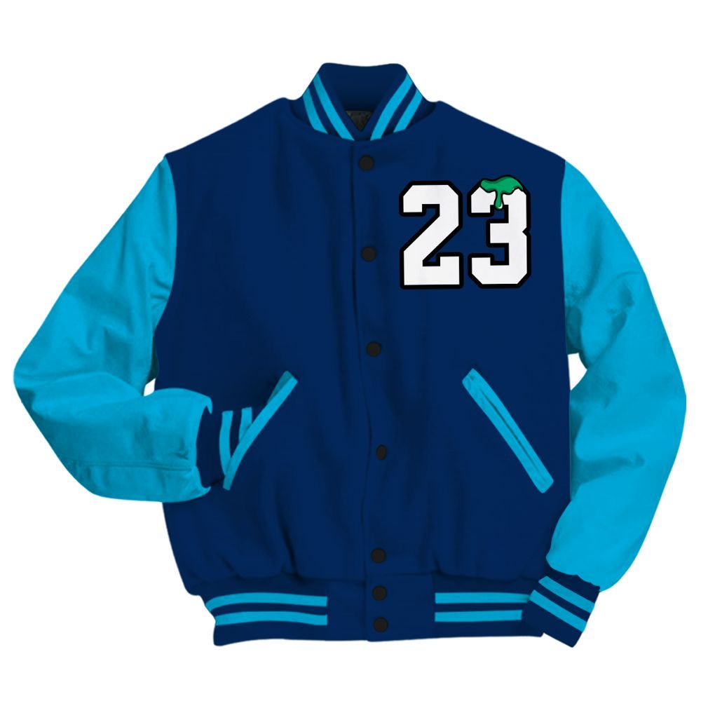 Varsity Jacket To Match Dunk Low GS Electric Algae - Custom Name Number 23 Drip All Over Print