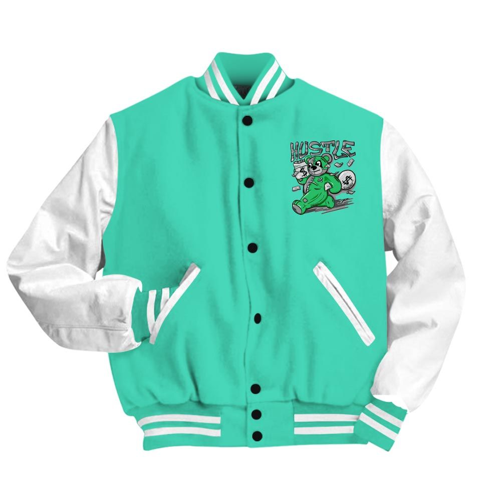 Varsity Jacket To Match Black Green Glow 3s Vasity Jacket - Hustles Bear Vasity Jacket Unisex