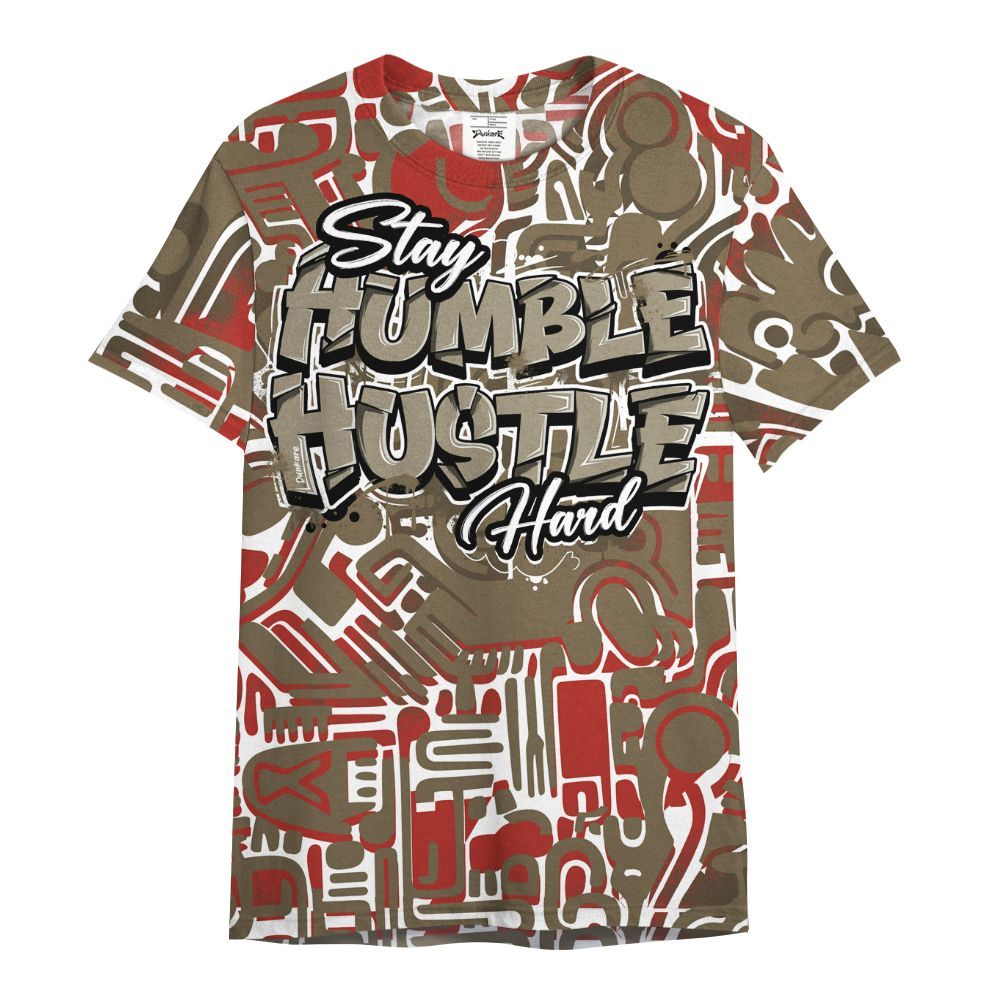 Shirt To Match Olive 9s - Humble Hustle Retro All Over Print