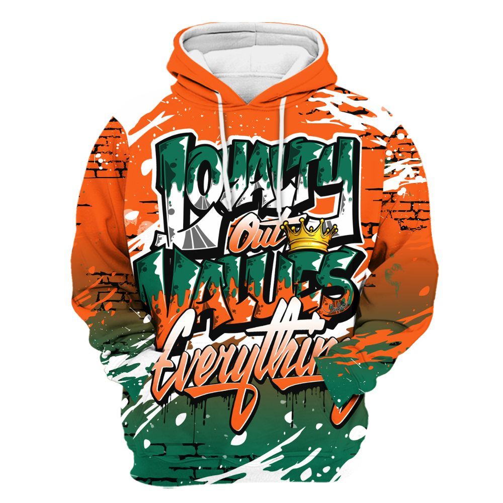 Hoodie To Match SoleFly Sail Gorge Green 3s - Values Of Loyalty Drip All Over Print