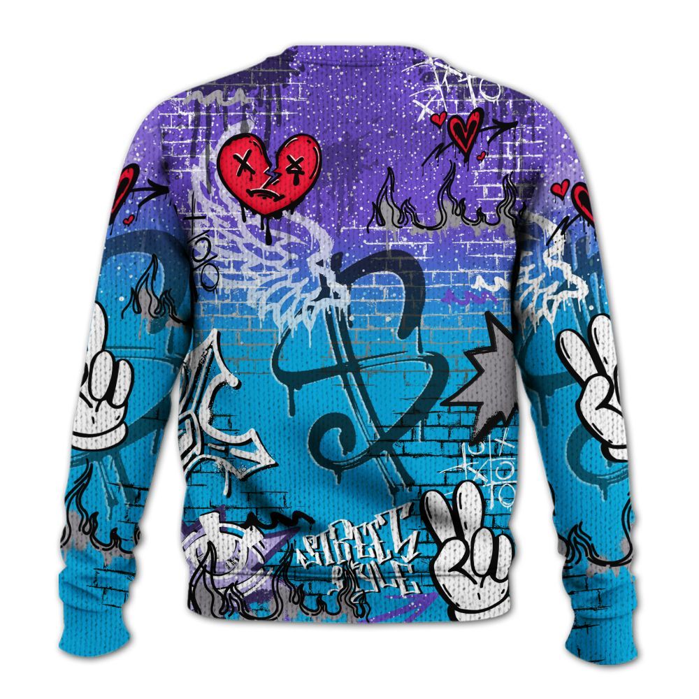 Sweater To Match Retro Aqua 8s - Been Dif2erent Drip Graffiti Graphic