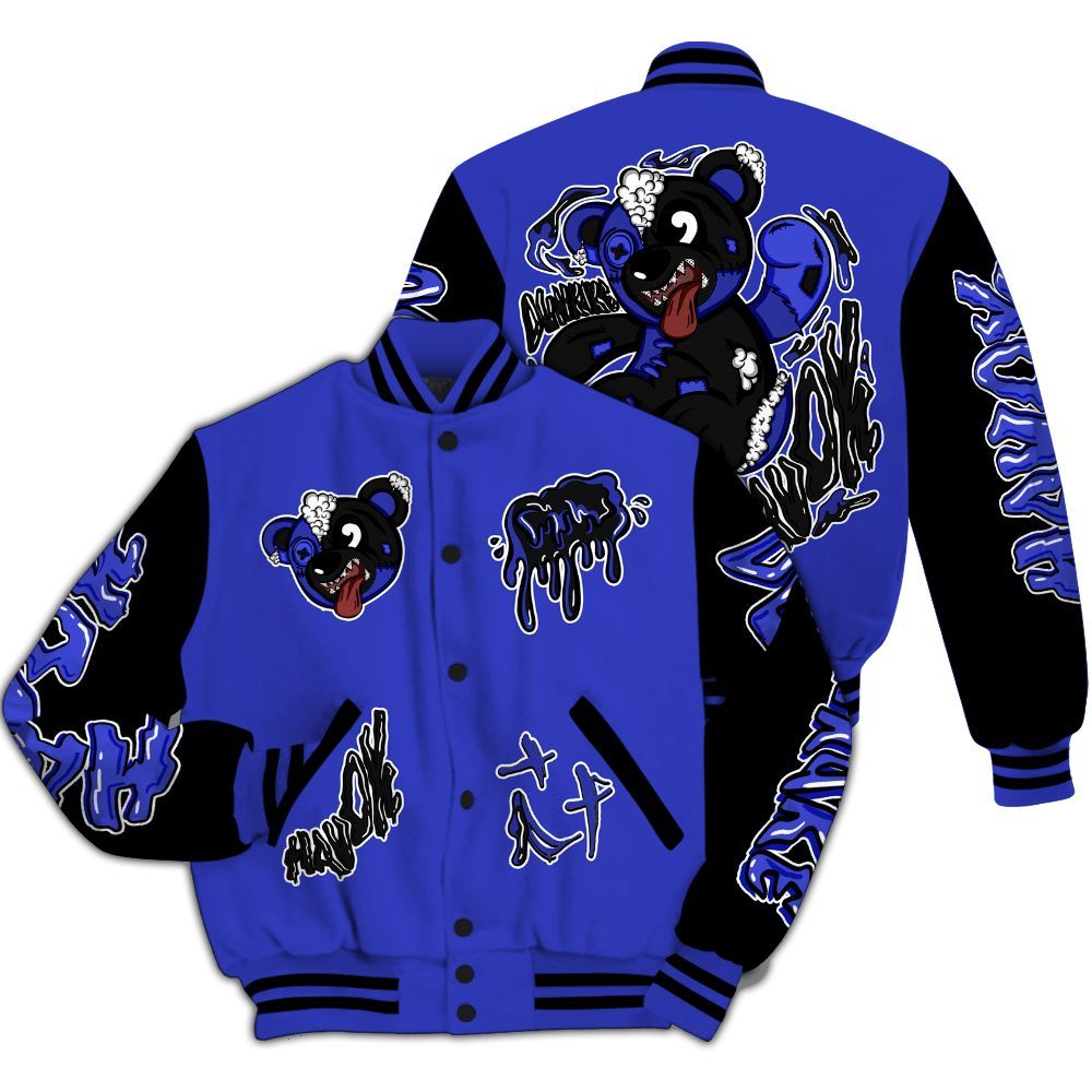 Varsity Jacket To Match Retro Black Concord 12s - Havok Bear All Over Print