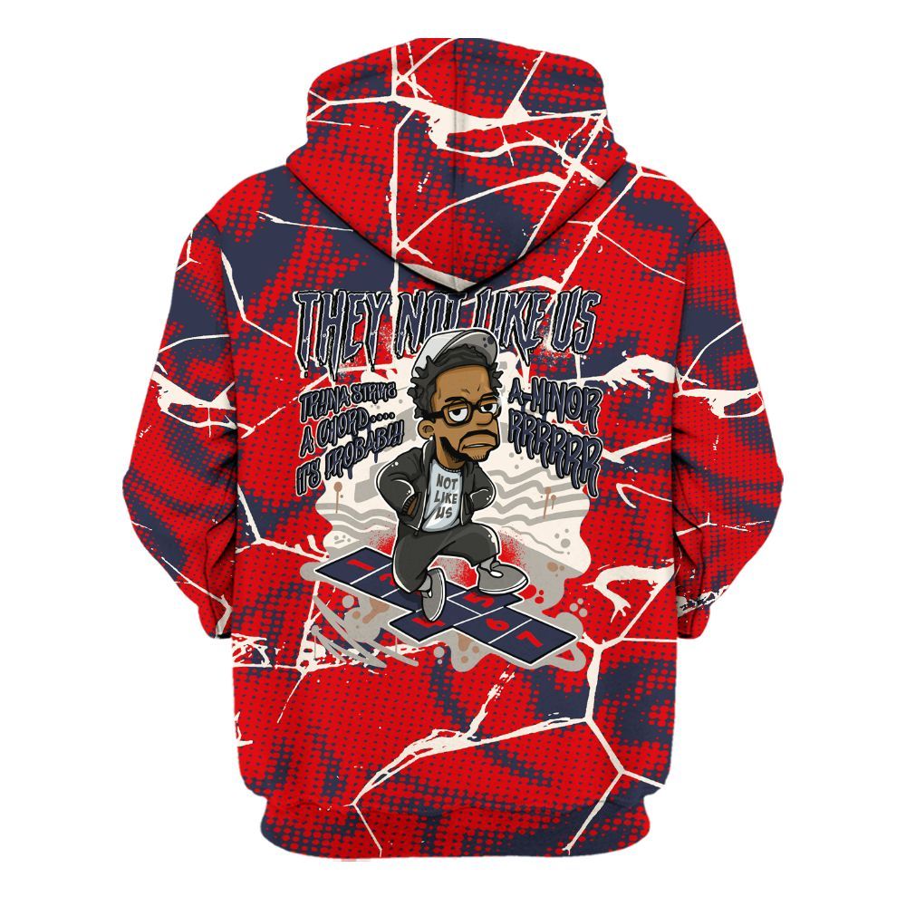 Hoodie To Match Low OG Howard University 1s - Hopscotch Dislike Us Graphic Crack All Over Print