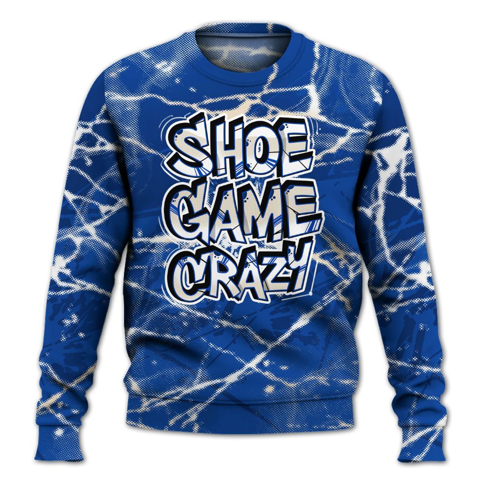 Sweatshirt To Match Low Game Royal 1s - Shoe Game Crazy Graphic All Over Print