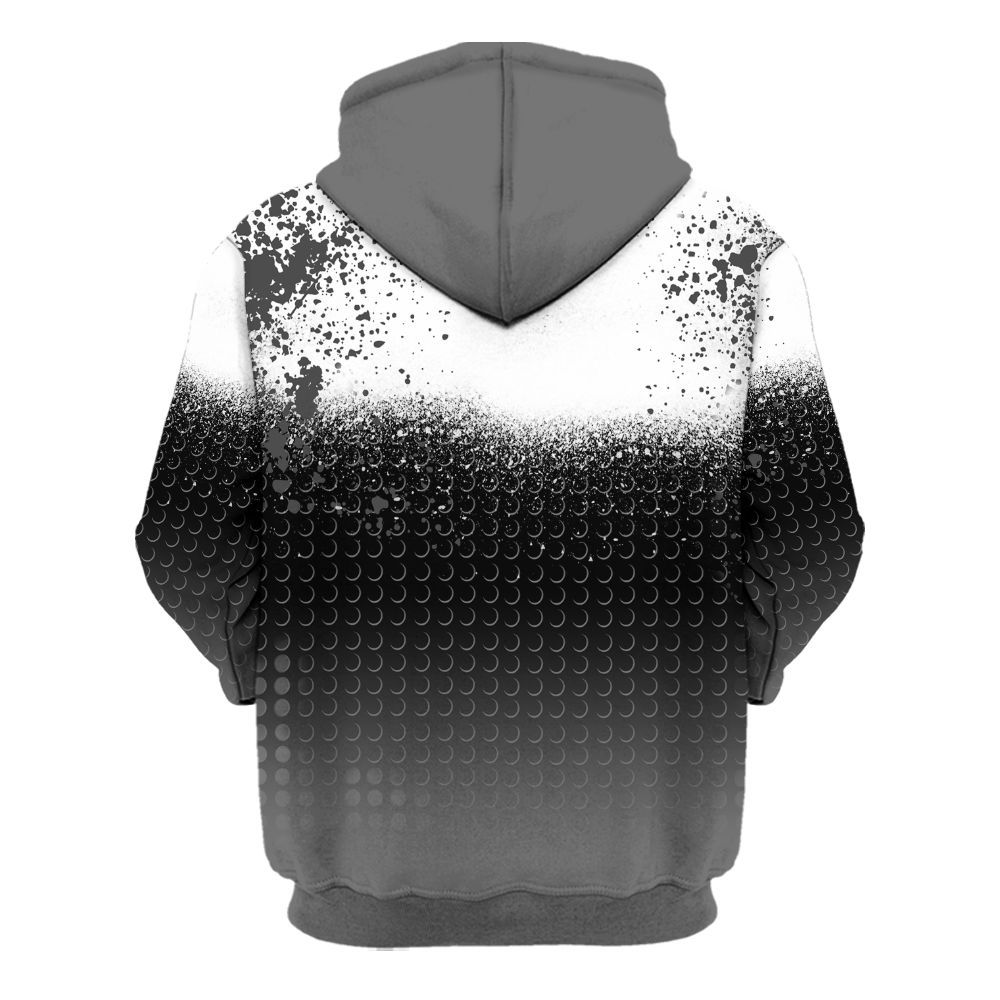 Hoodie To Match Retro Stealth 12s - Halftone Time Is Money All Over Print