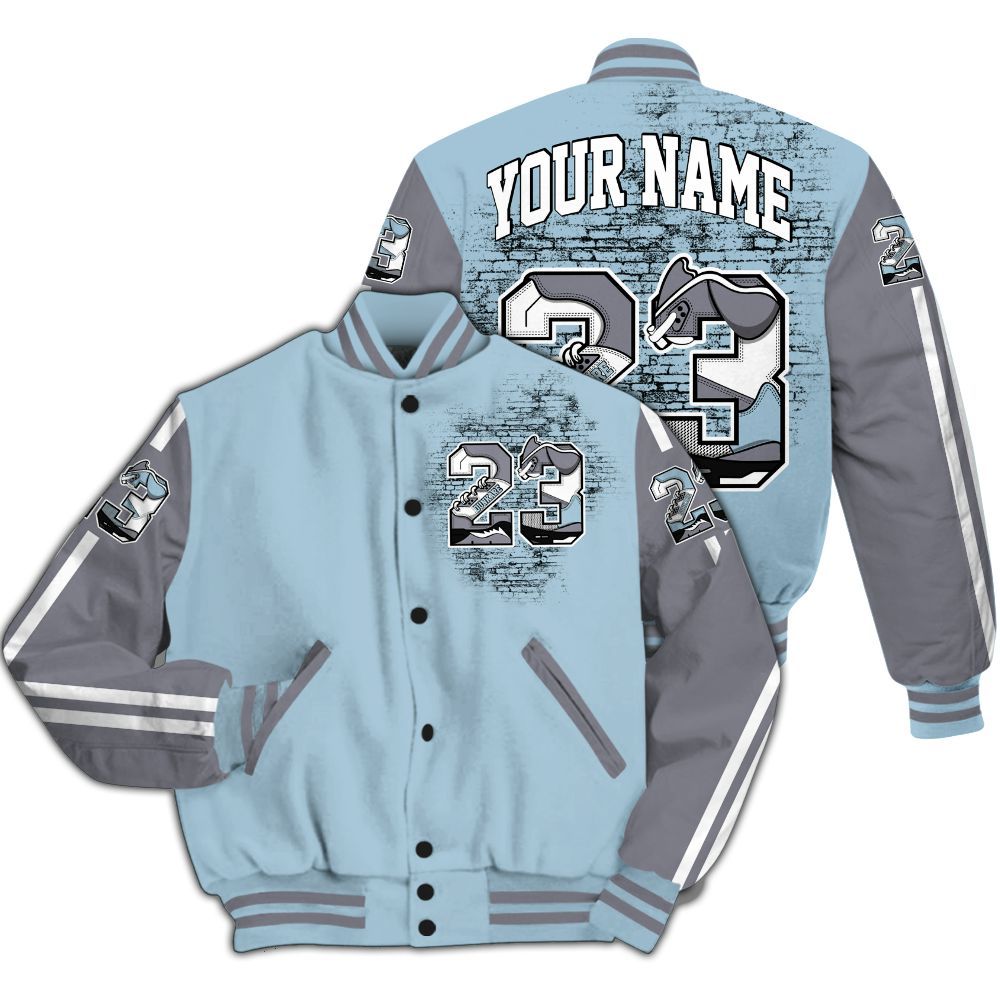 Varsity Jacket To Match Chambray 7s - Custom Name Number 23 5s All Over Print