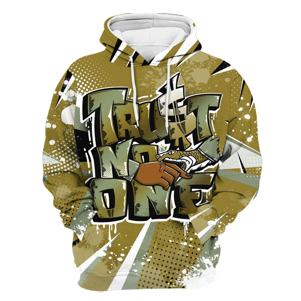 Hoodie To Match Air Flightposite Metallic Gold - Poly Trust No One Dripping All Over Print