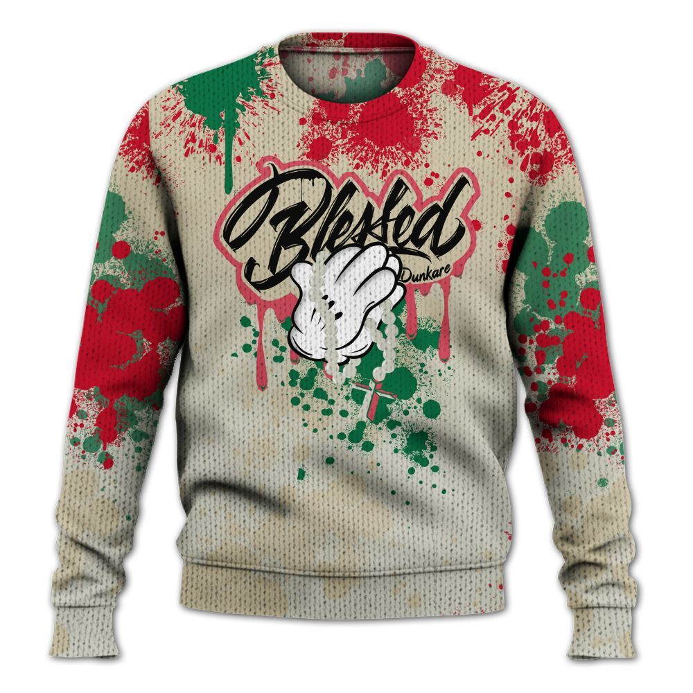 Knitted Sweater To Match El Grito 5s - God Blessed Ink Drip