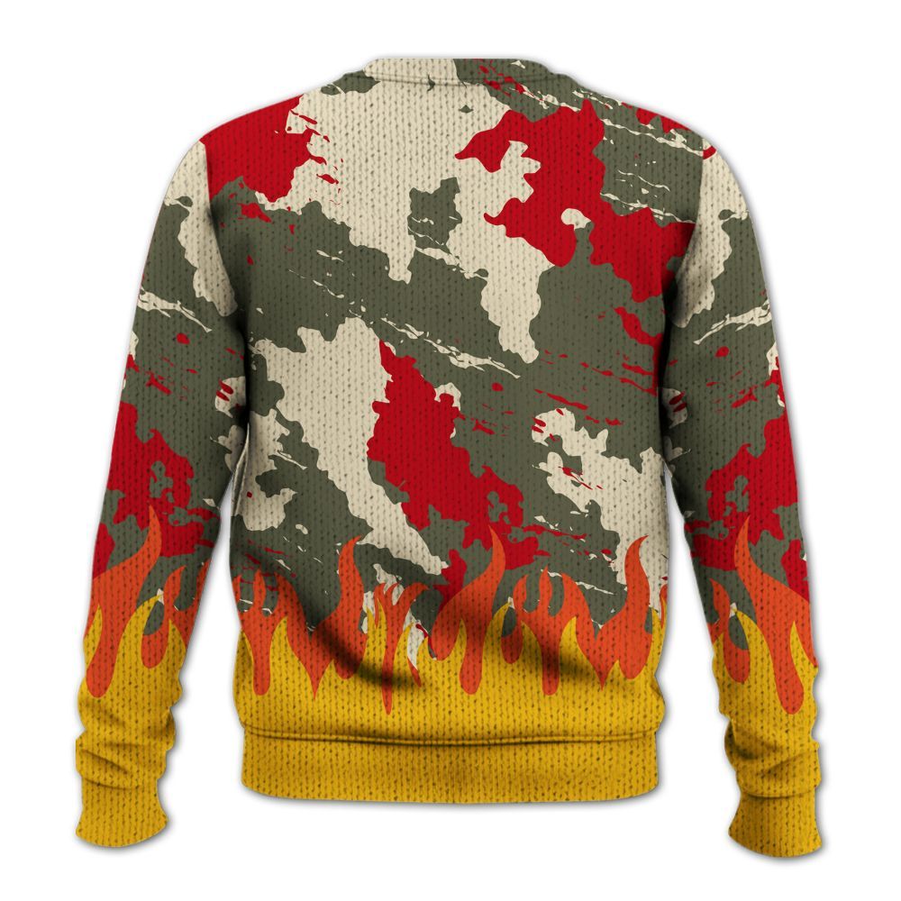 Knitted Sweater To Match Low OG Medium Olive 1s - Blooms Whisper Retro