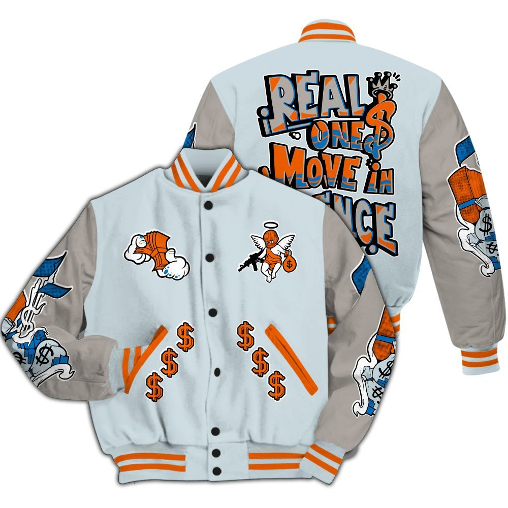 Varsity Jacket To Match Retro High OG Alaska 1s - Ones Move In Silence Graphic All Over Print
