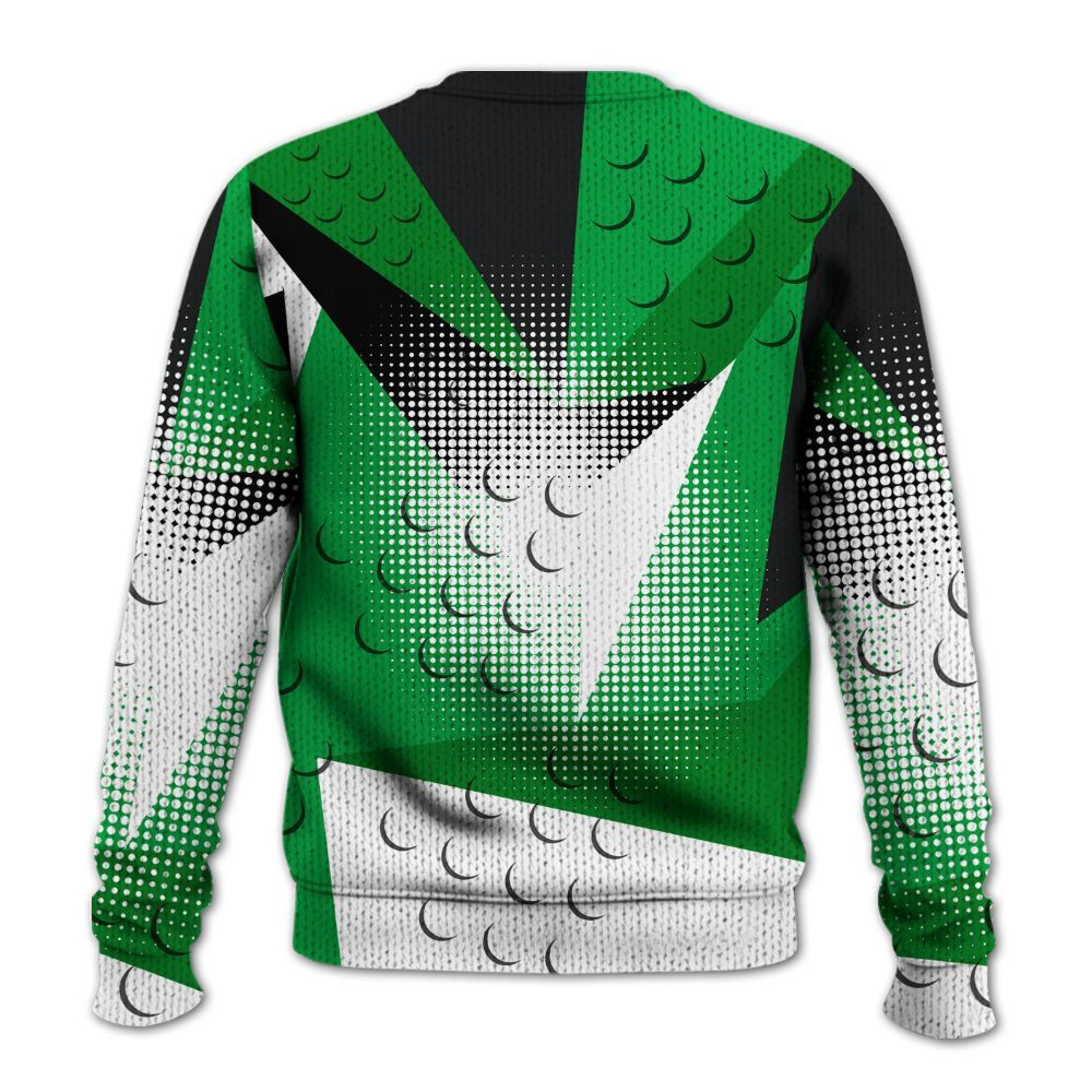 Knitted Sweater To Match Low Lucky Green 1s - Poly Custom Name Number 23 5s