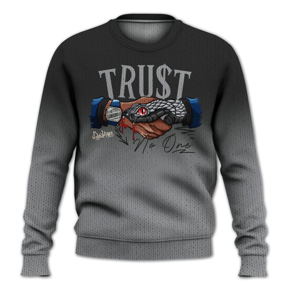 Knitted Sweater To Match Rare Air 3s - Snake Trust No One Drip