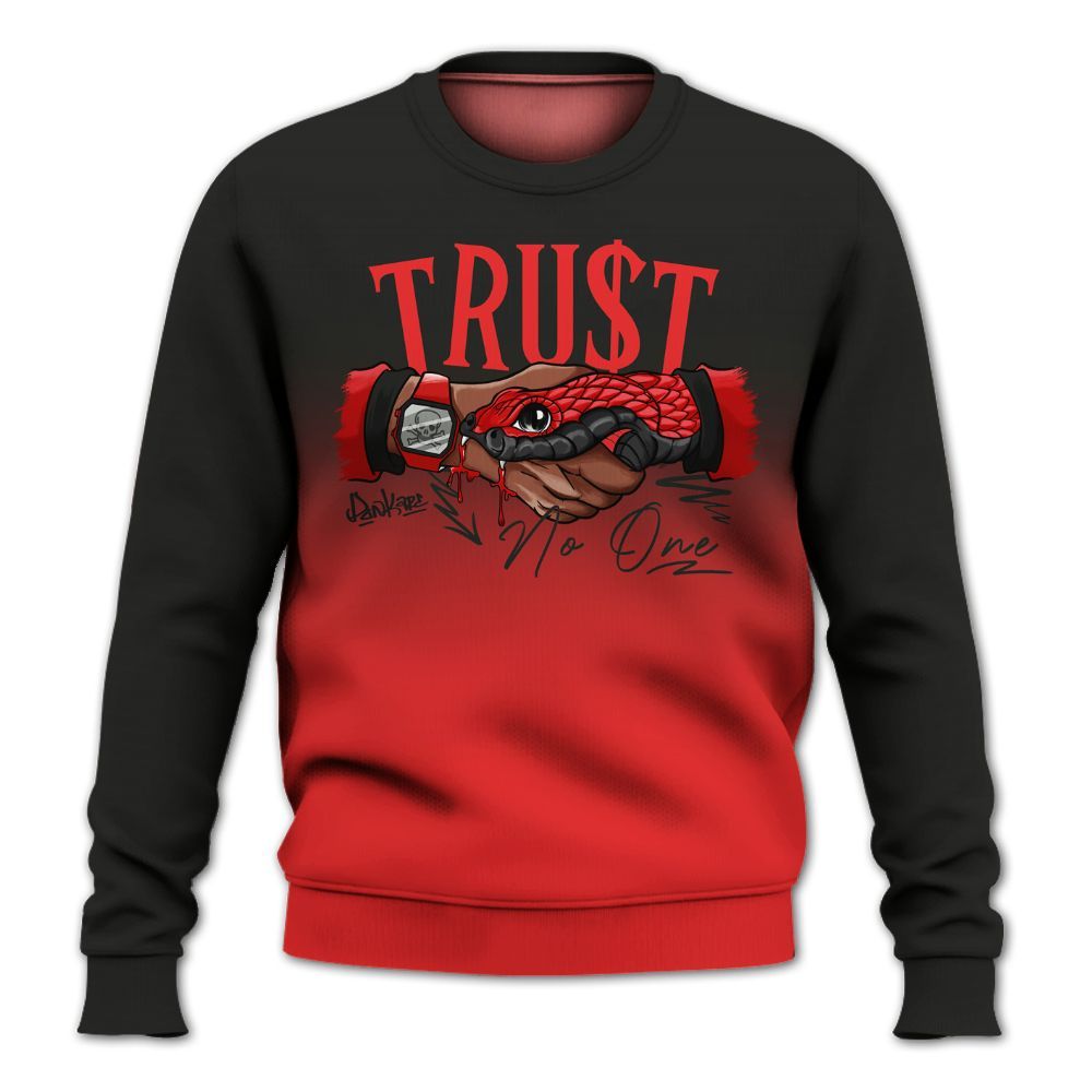 Sweatshirt To Match Red Thunder 4s - Snake Trust No One Drip All Over Print