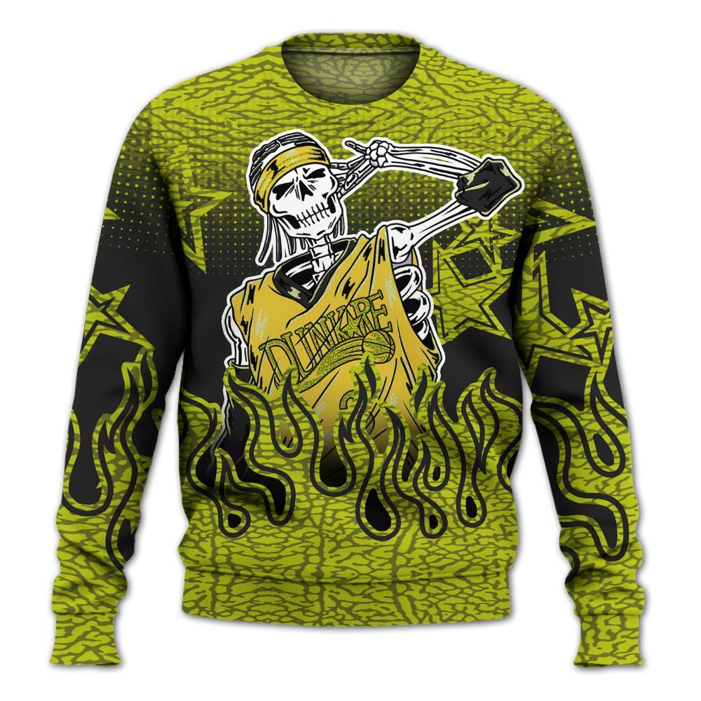 Sweatshirt To Match Dunk Low QS Halloween Skull - Allen Answer Unique Fire Custom Name All Over Print