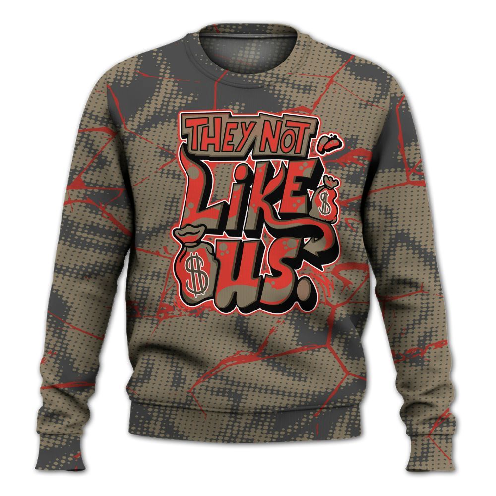 Sweatshirt To Match Olive 9s - Dislike Us Graphic All Over Print