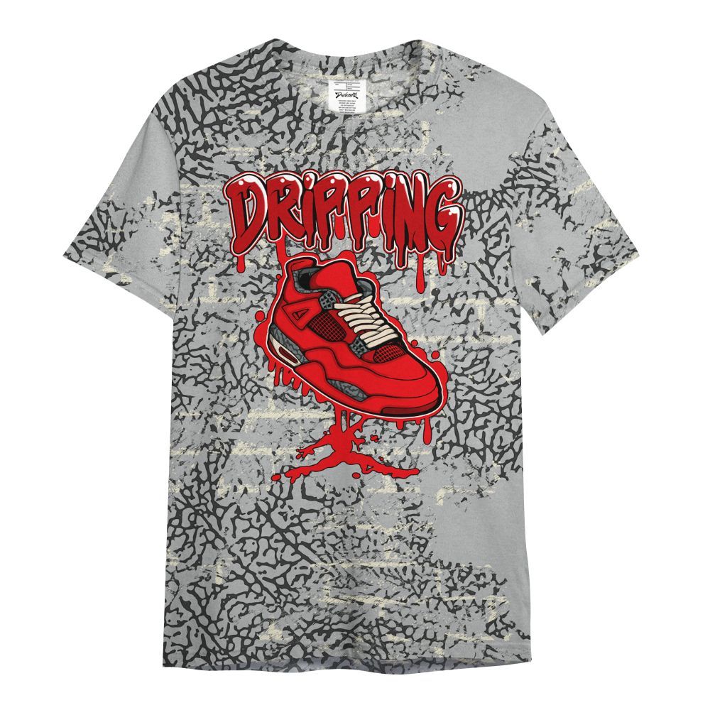 Shirt To Match Cement Grey 3s - Dripping Shoe 4S Graphic Street Art All Over Print