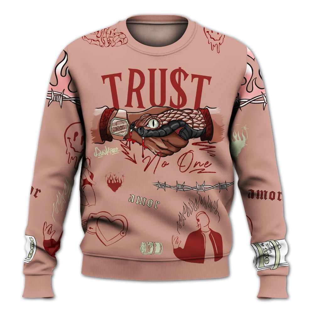 Sweatshirt To Match Valentines Day 3s - Snake Trust No One All Over Print