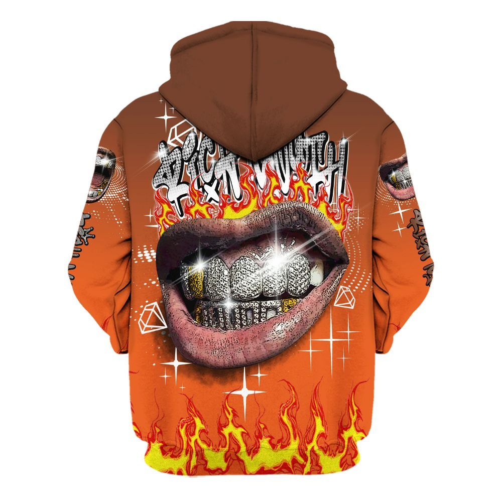 Hoodie To Match High OG Starfish 1s - Rich Mouth Fire Rap Retro 90s All Over Print