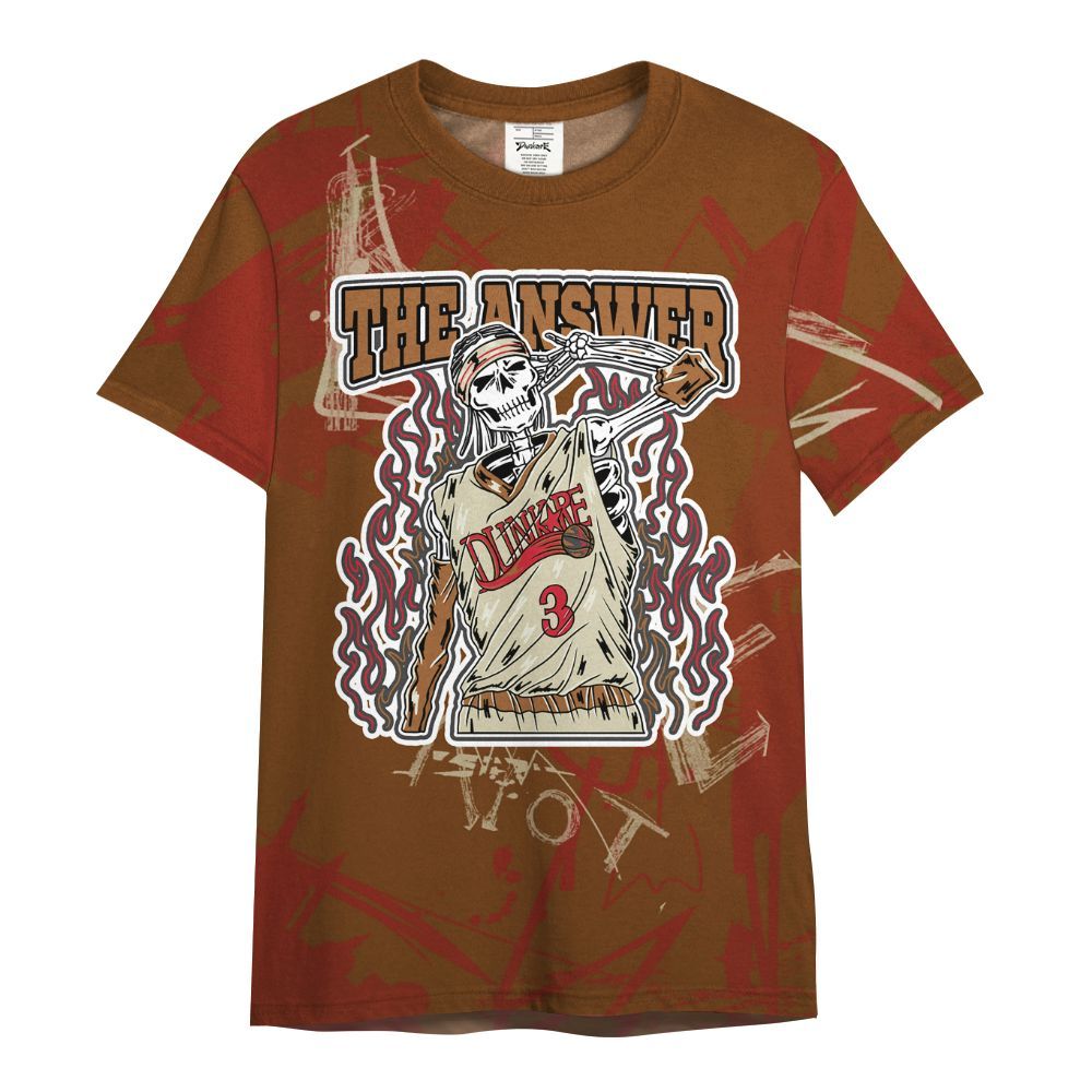 Shirt To Match Archaeo Brown 5s - Allen Answer Skeleton Messyz All Over Print