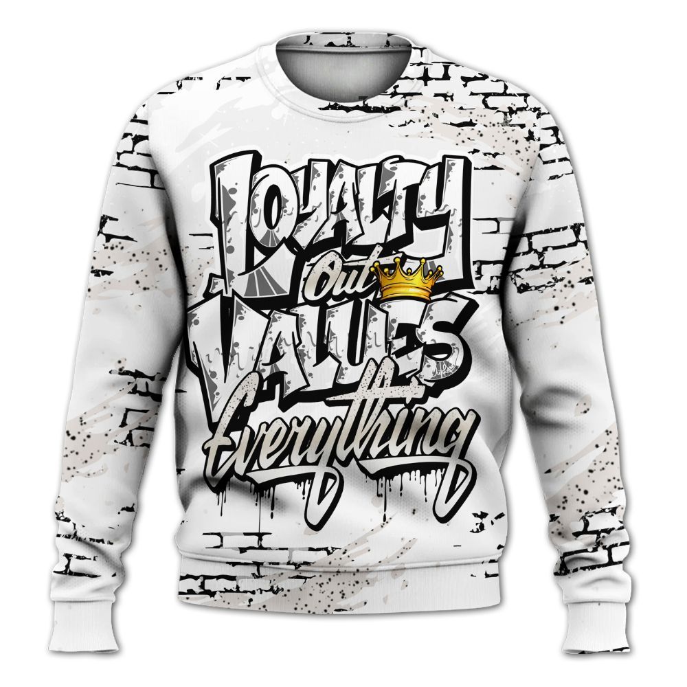 Sweatshirt To Match Retro Reverse Metallic 5s - Values Of Loyalty Drip All Over Print