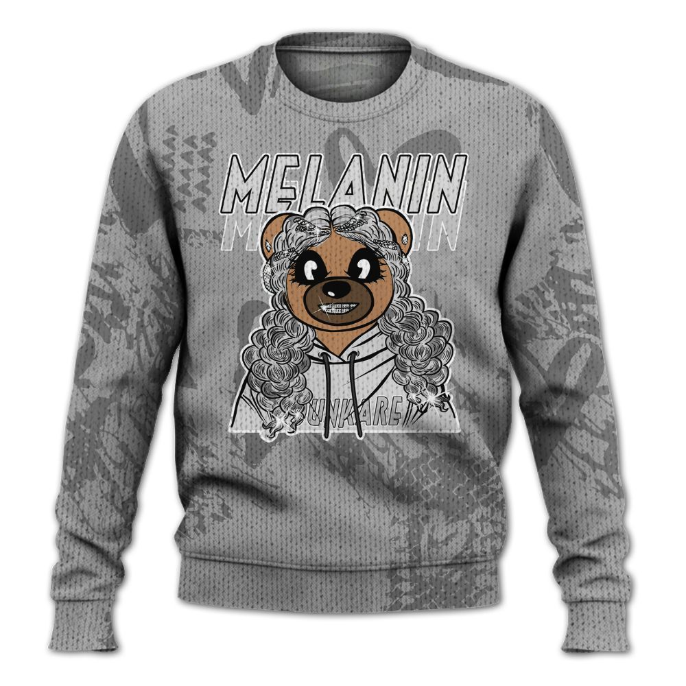 Knitted Sweater To Match Black Wolf Grey 12s - Pigments Bear Heart Grunge