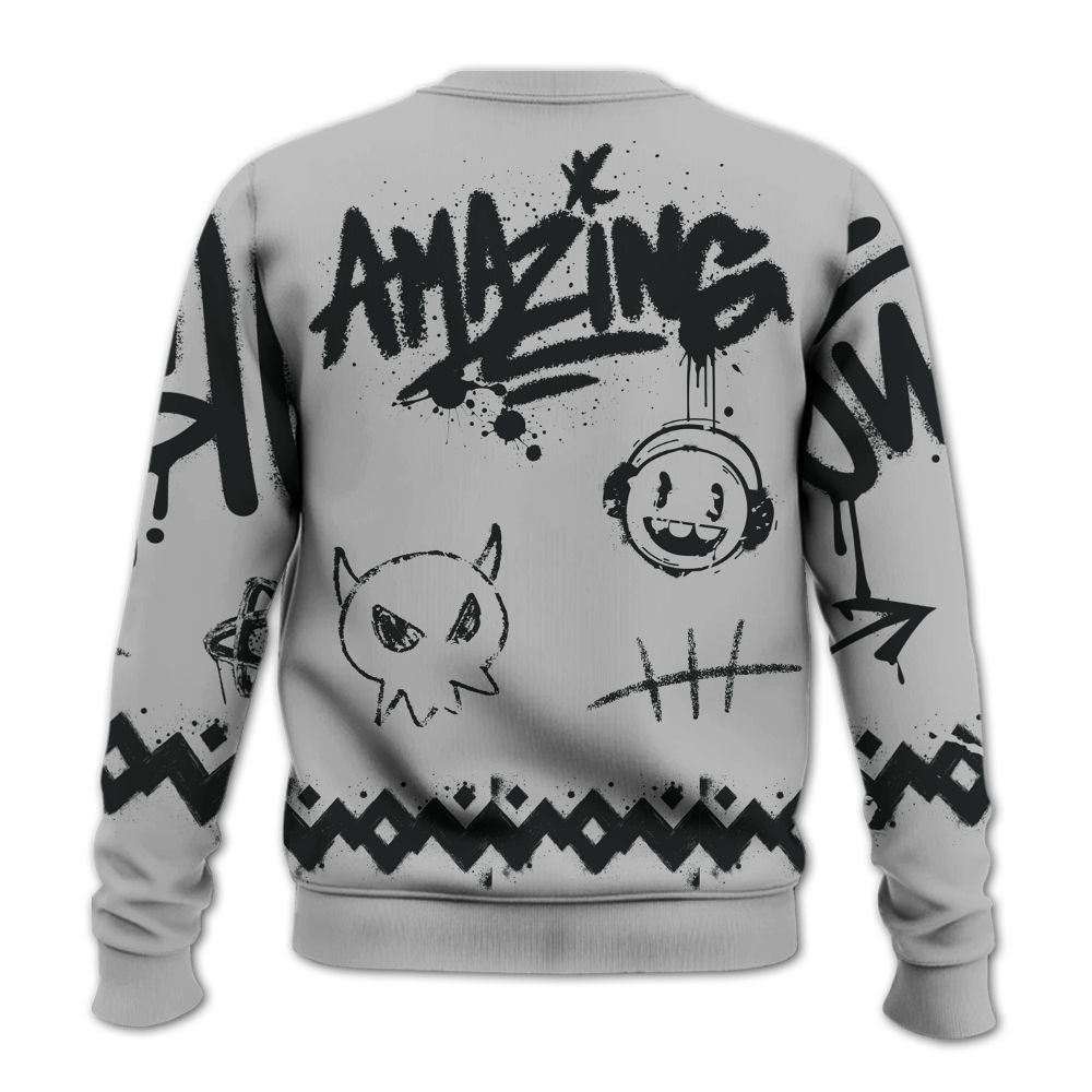 Sweatshirt To Match Low 85 Metallic Black 1s - Friday Sneaker Crayon All Over Print