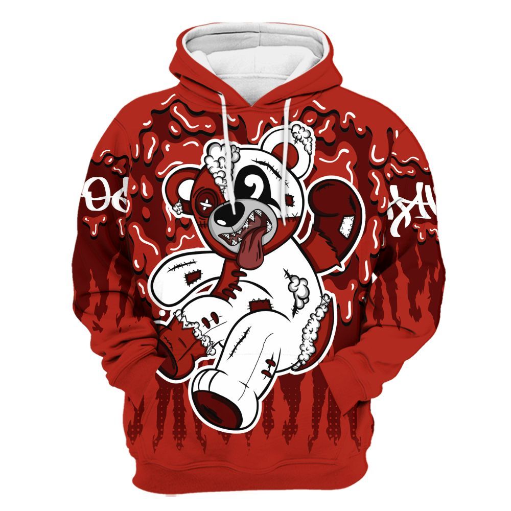 Hoodie To Match SP Firewood Orange 4s - Havok Bear Dripping All Over Print