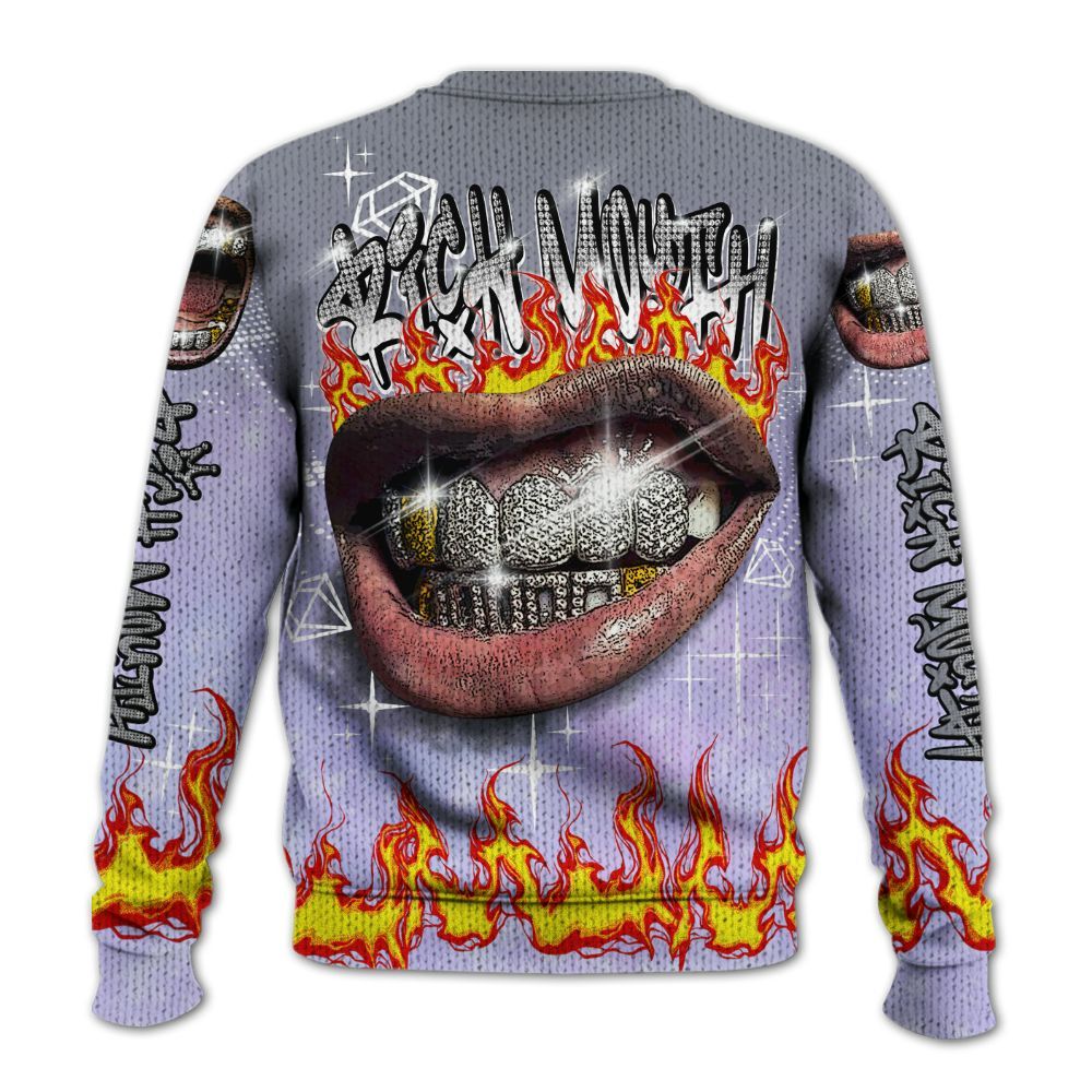 Knitted Sweater To Match Zen Master 4s - Rich Mouth Fire Rap Retro 90s