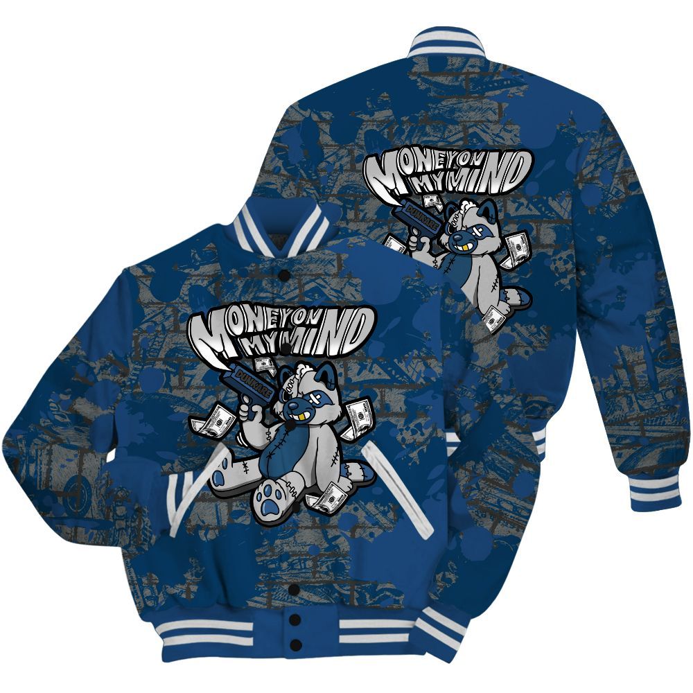 Varsity Jacket To Match High OG Midnight Navy 1s Shirt - Money On My Mind Raccoon Brick All Over Print