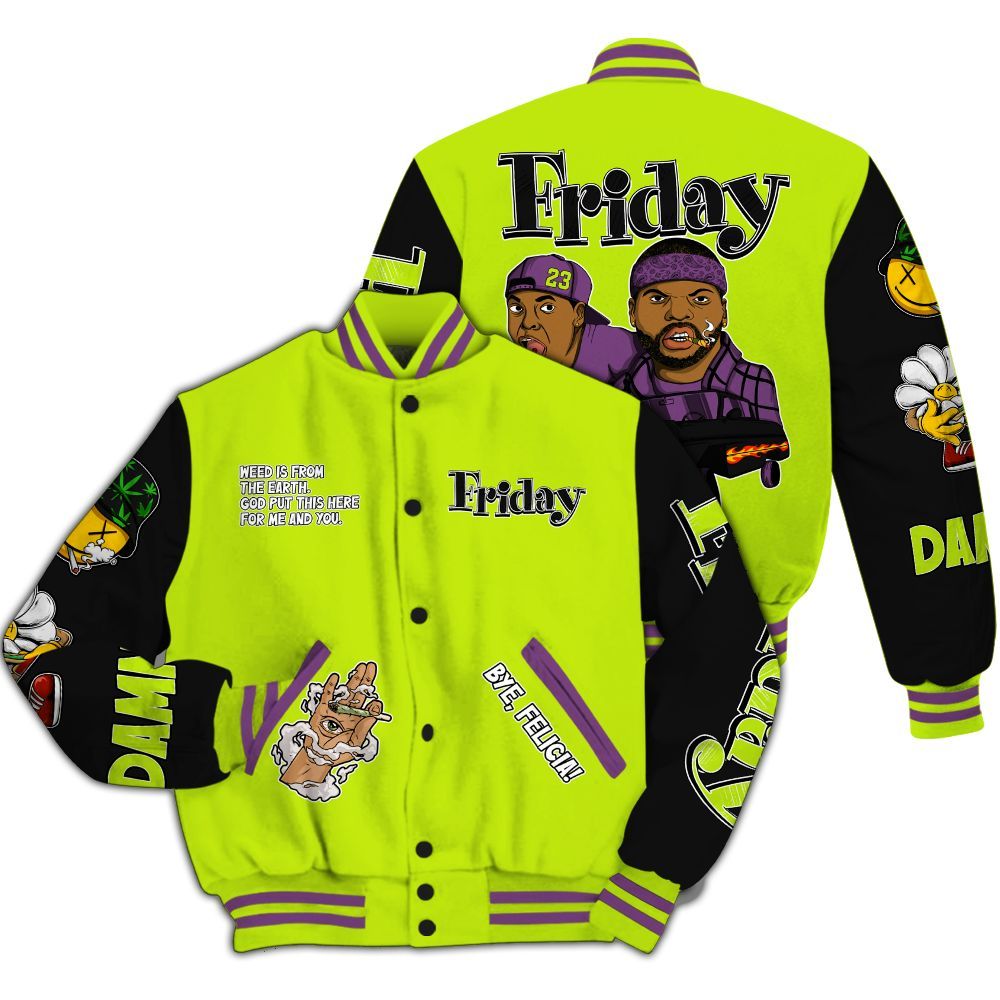 Varsity Jacket To Match GS Black Barely Volt 11s - Friday Sneaker Stress Style All Over Print