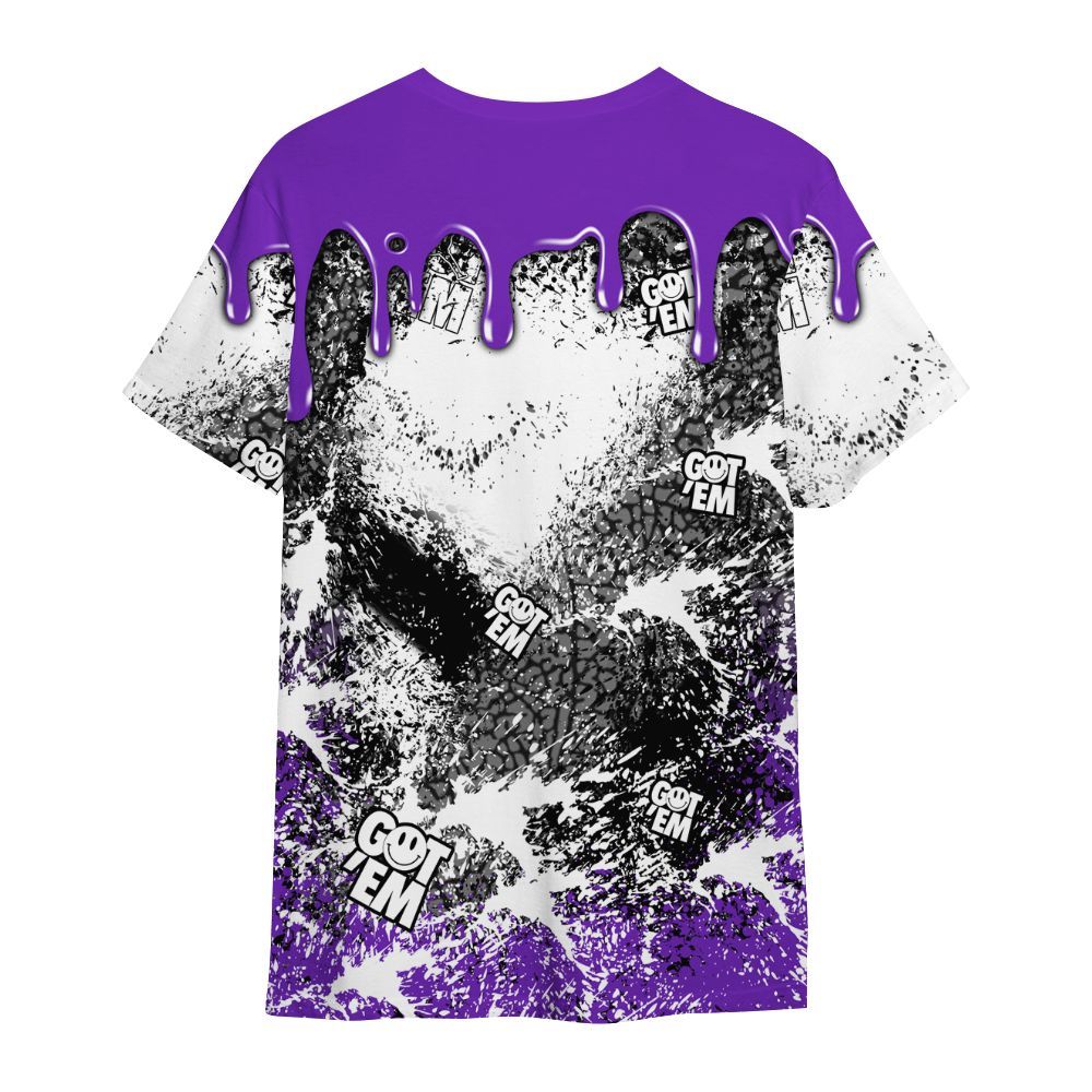 Shirt To Match Retro Dark Iris 3s - Dripping 23 Drip All Over Print
