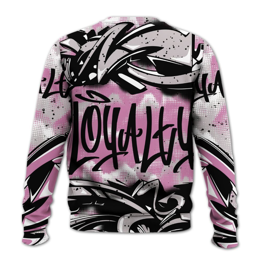 Sweatshirt To Match Neutral Grey Black White Orchid 4s - Loyalty Out Value Graffiti All Over Print