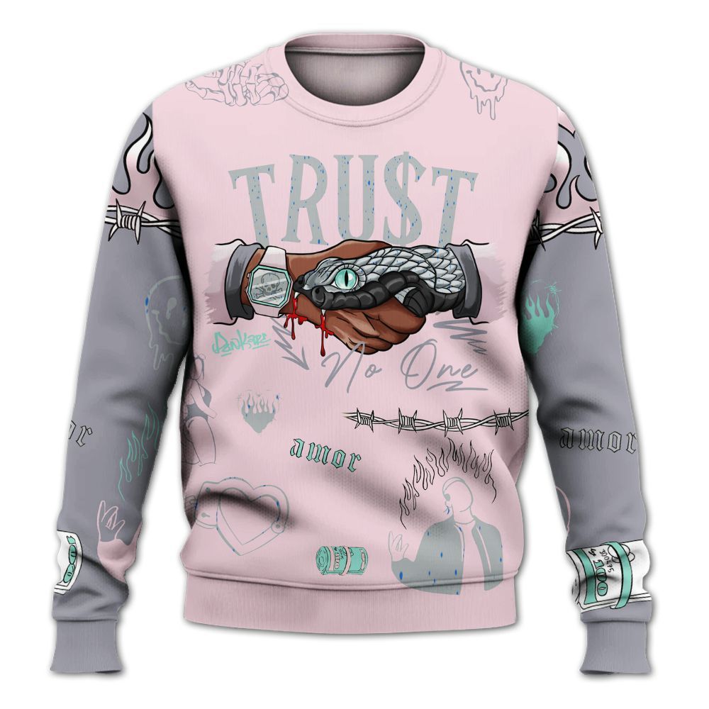 Sweatshirt To Match Retro Easter 5s - Snake Trust No One All Over Print