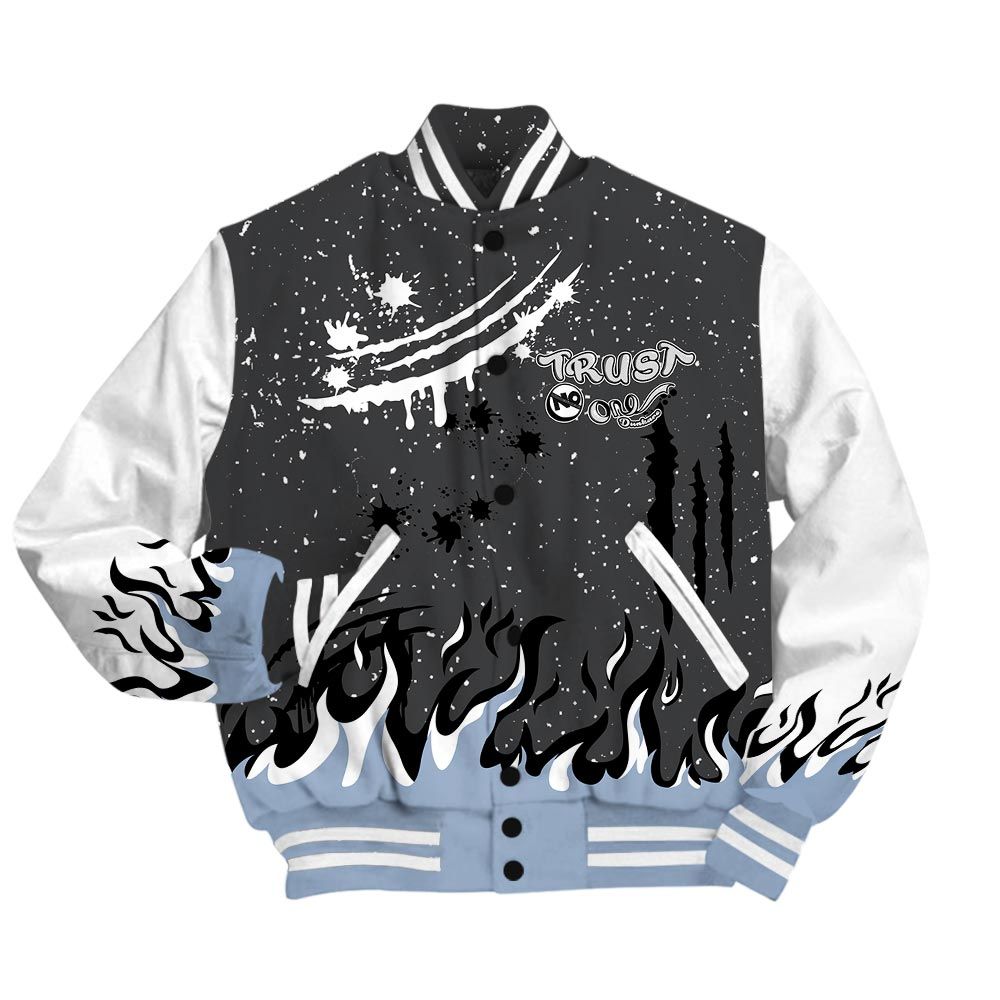 Varsity Jacket To Match Reverse Black White 6s - Graphic Trust No One Varsity Jacket Outfit