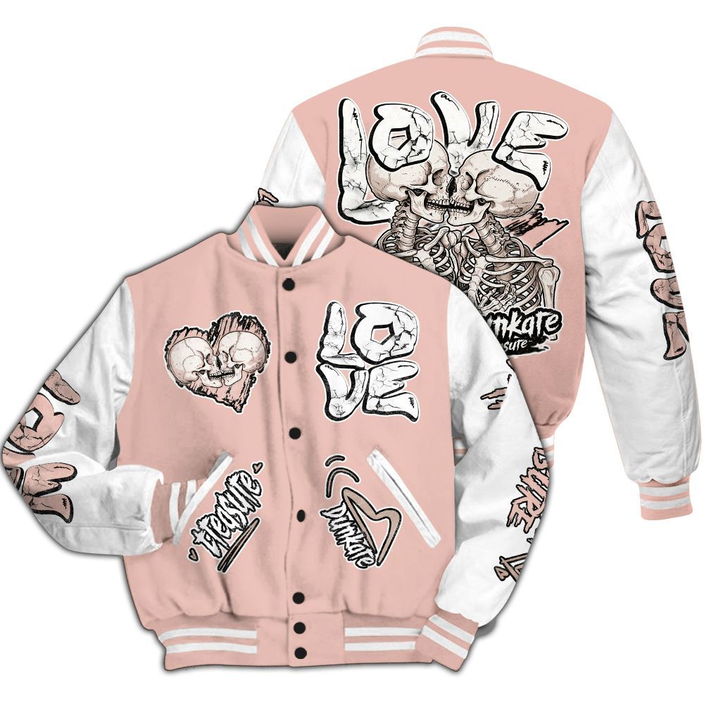 Varsity Jacket To Match Dunk Low Pink Velvet - Skull Bear All Over Print