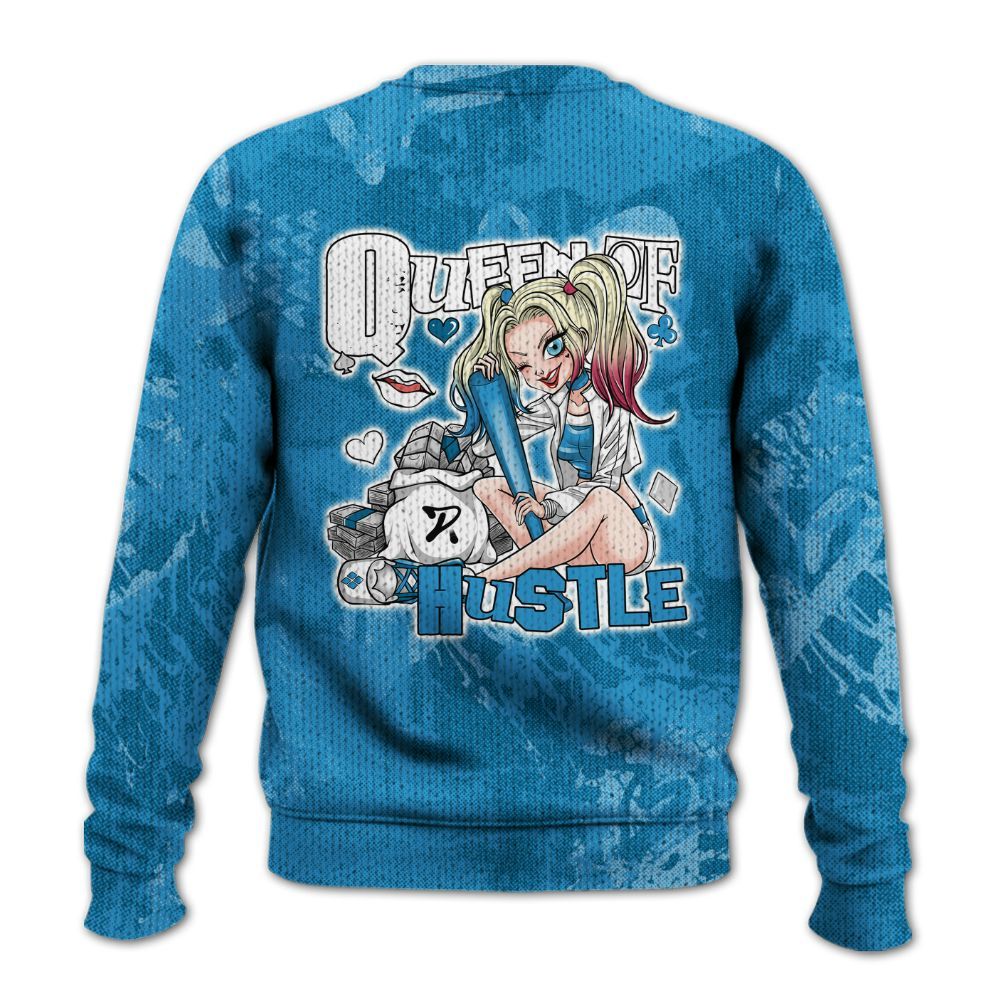 Knitted Sweater To Match Powder Blue 9s - Hustles Quiinn Heart Grunge