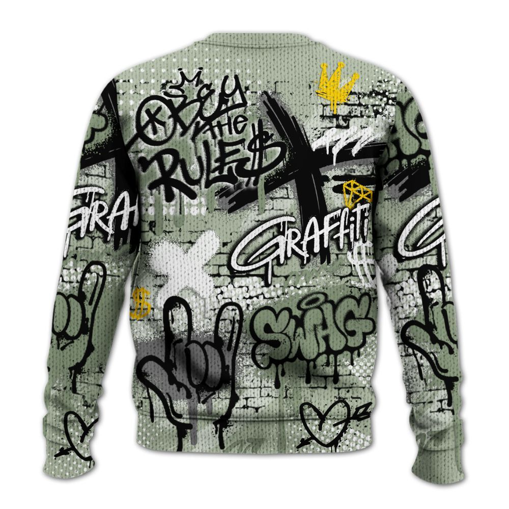 Knitted Sweater To Match Seafoam Sail 4s - True It Real Graffiti Streetwear