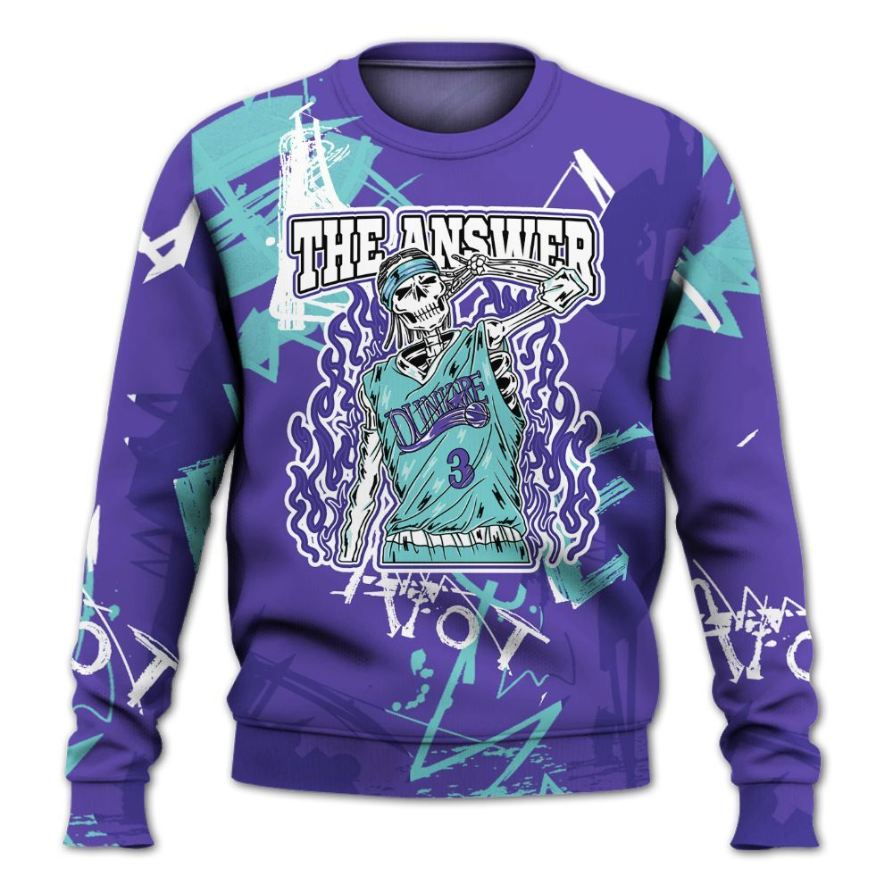 Sweatshirt To Match Low Hornets 1s - Allen Answer Skeleton Messyz All Over Print