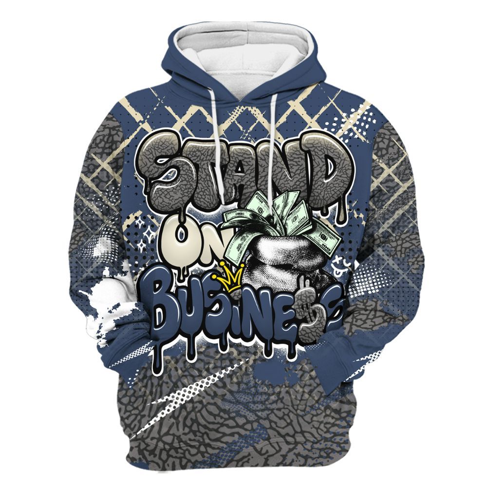 Hoodie To Match Diffused Blue 3s - Halftone Stand Business Dripping All Over Print