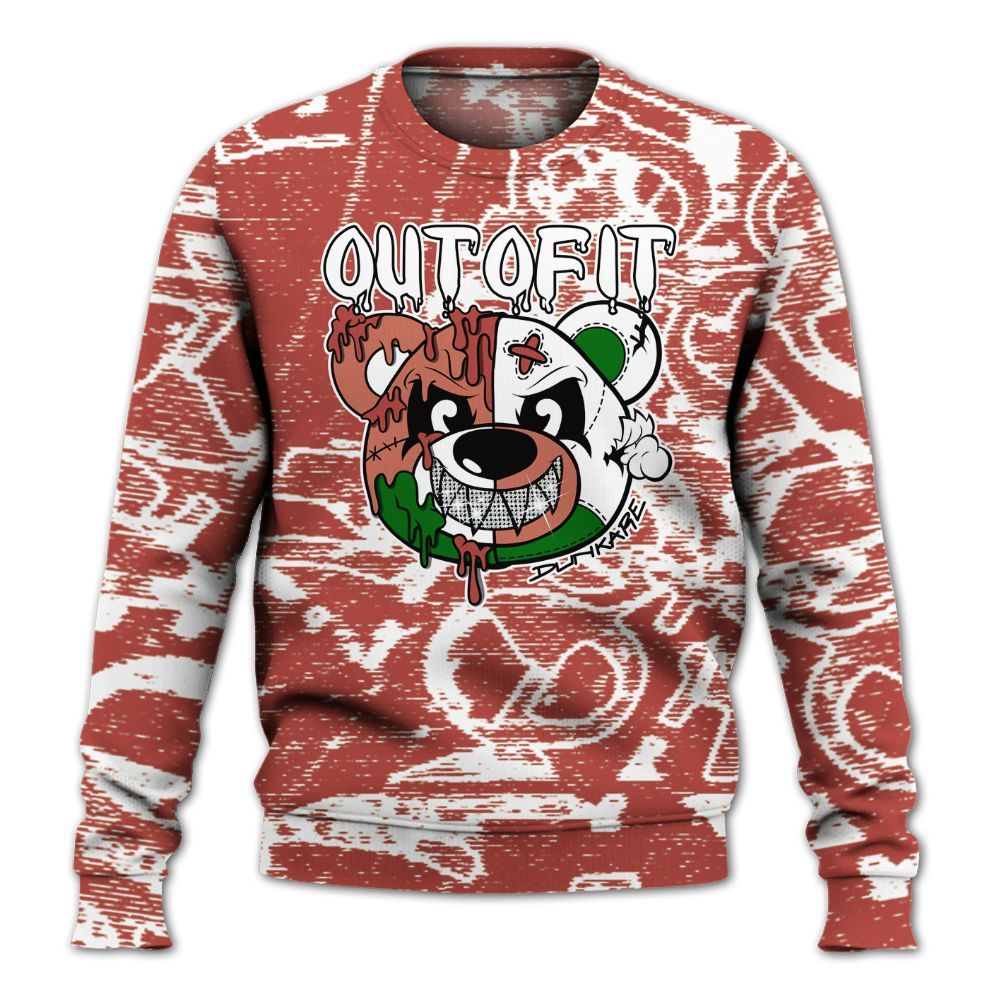 Sweatshirt To Match Dune Red 13s - Out Of It Bear Avant-Garde All Over Print