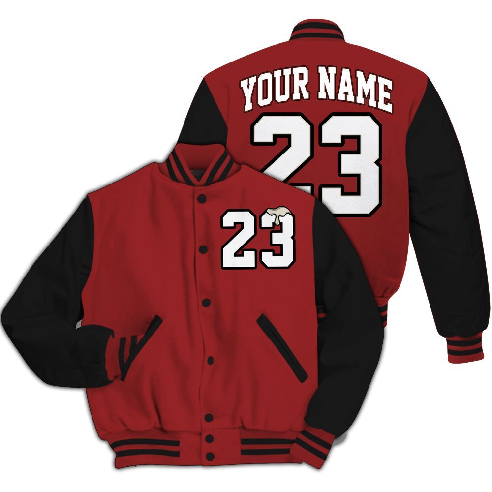 Varsity Jacket To Match High 85 Bred 1s Shirt - Custom Name Number 23 Drip All Over Print