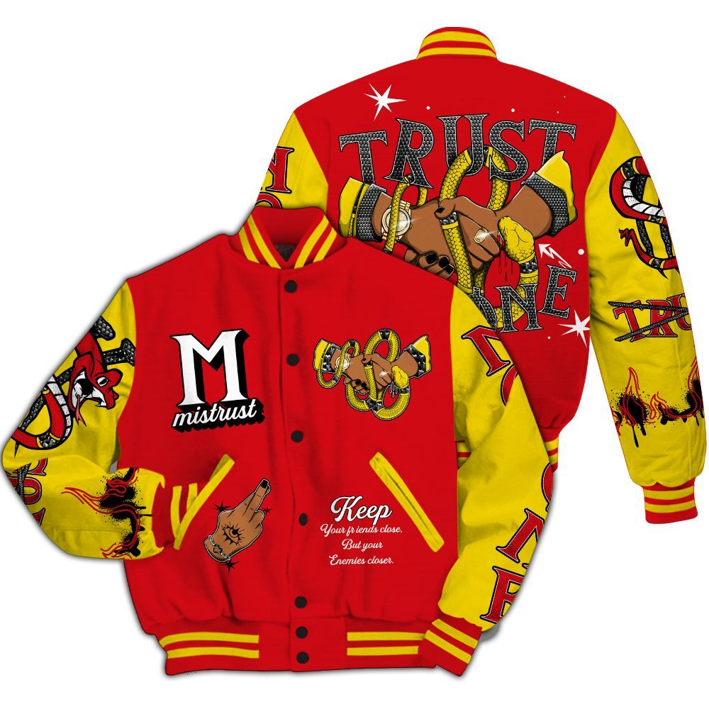 Varsity Jacket To Match Ferrari 14s - Trust No One Crayon All Over Print