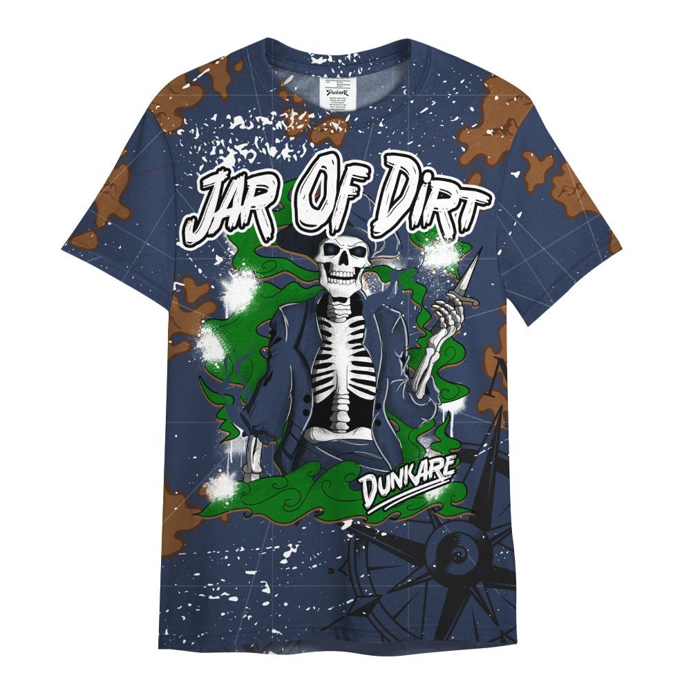 Shirt To Match Midnight Navy 13s - Skeleton Jar Of Dirt Retro All Over Print