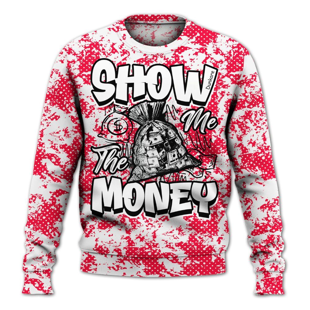 Sweatshirt To Match Retro Fire Red 3s - Show Me The Money Retro All Over Print