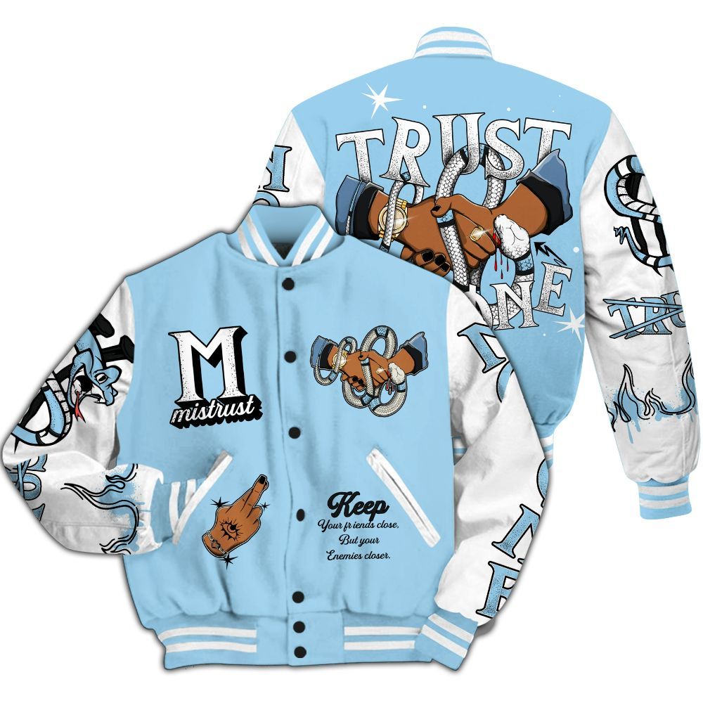 Varsity Jacket To Match Legend Blue 11s - Trust No One Snake-Bite Street Style All Over Print