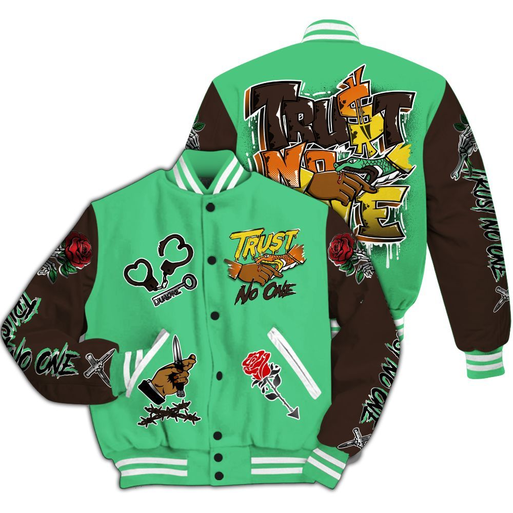 Varsity Jacket To Match SB Dunk Low Tourmaline - Trust No One Dripping All Over Print