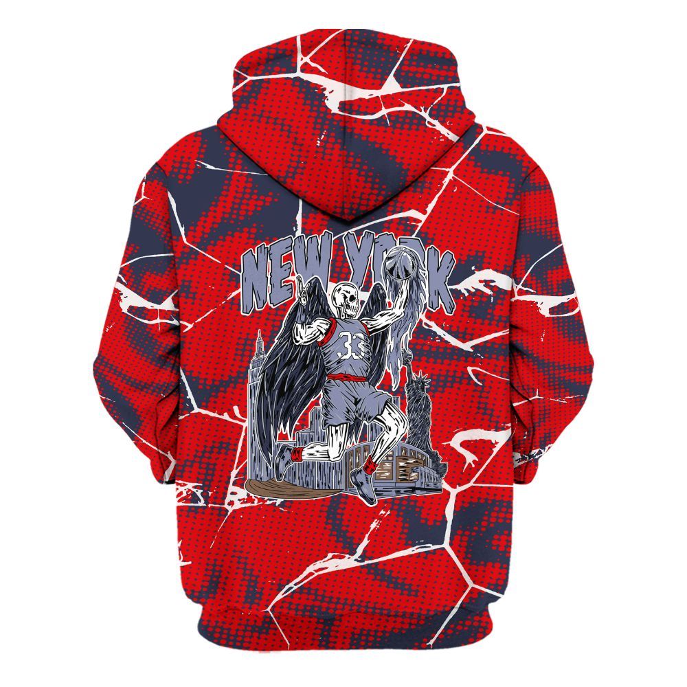 Hoodie To Match Low OG Howard Bison 1s - Ewing Era Skeleton Crack All Over Print