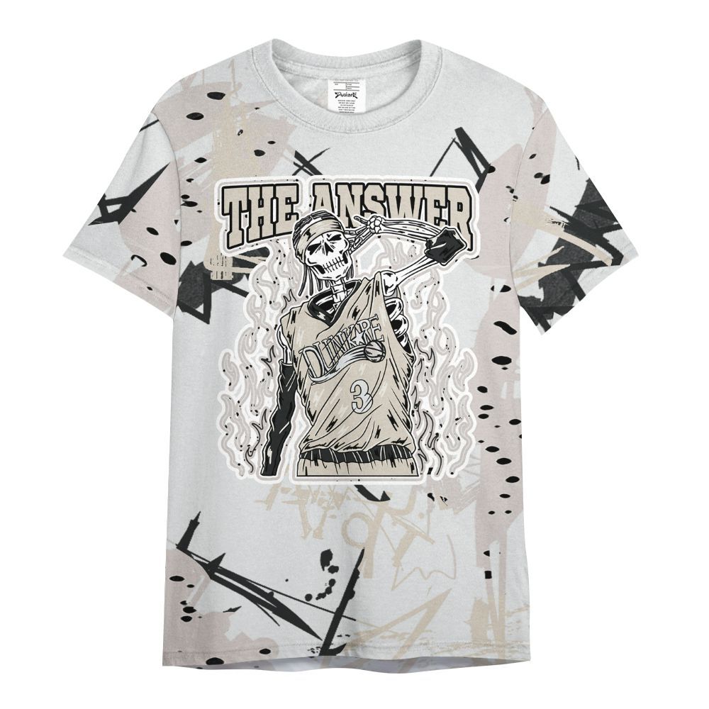 Shirt To Match Retro Reverse Metallic 5s - Allen Answer Skeleton Messyz All Over Print