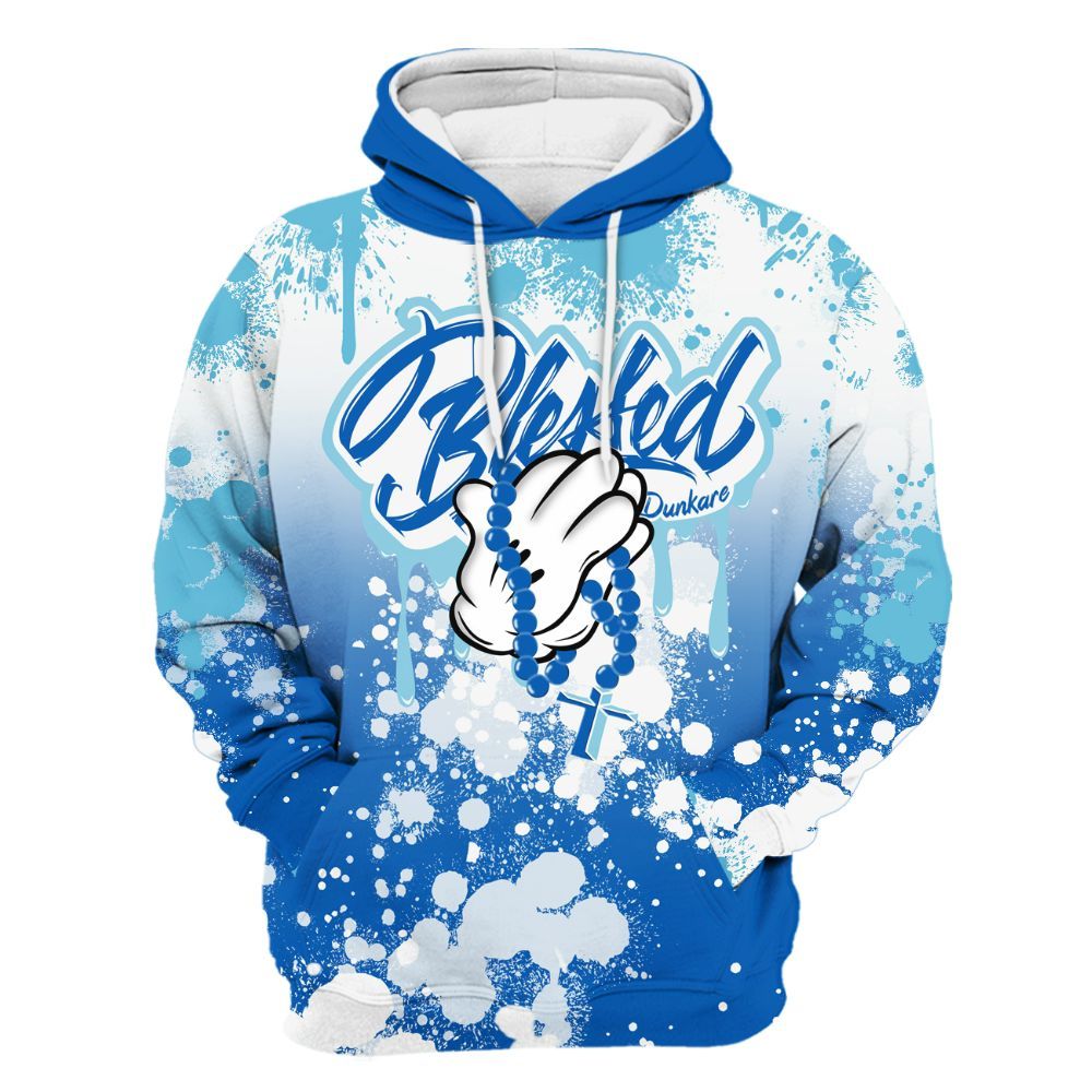 Hoodie To Match Dunk Low Argon - God Blessed Ink Drip All Over Print