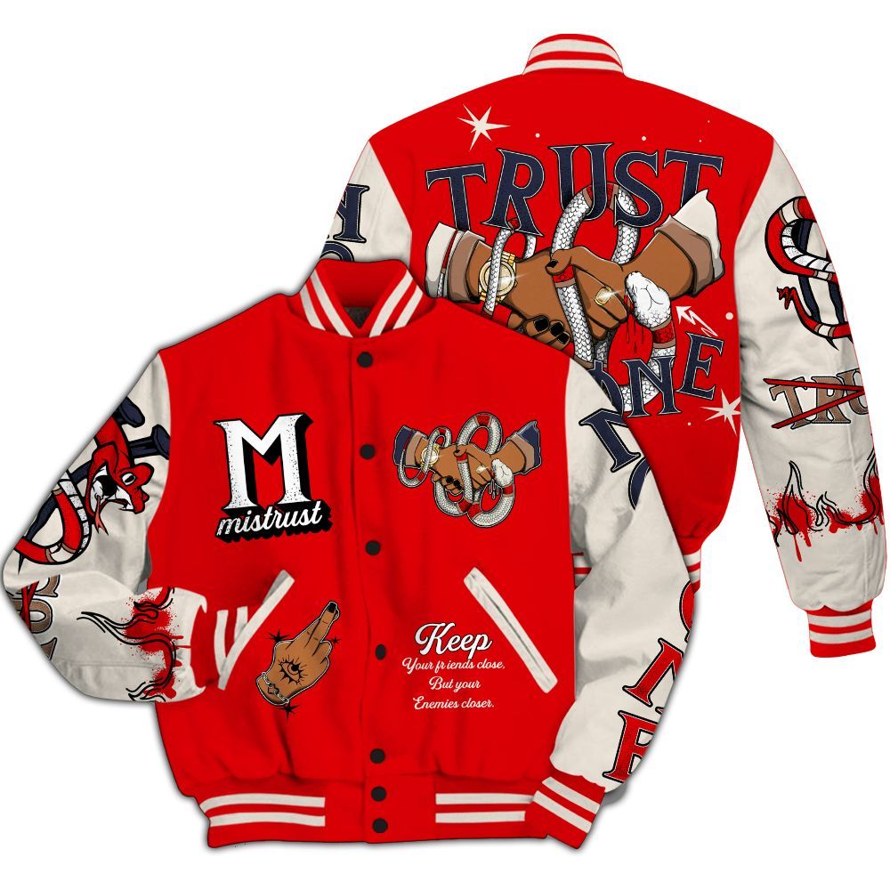 Varsity Jacket To Match Low OG Howard University 1s - Trust No One Snake-Bite Street Style All Over Print